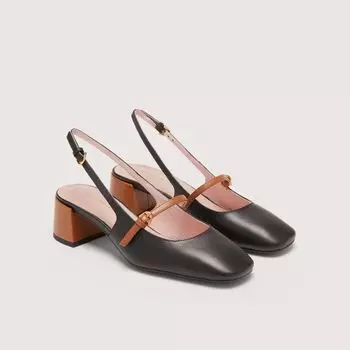 Босоножки из гладкой кожи на каблуке Coccinelle MAGAL BICOLOR, черный