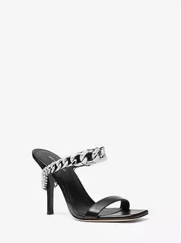 Босоножки из кожи с декором Bianca Michael Kors, черный