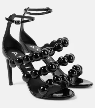 Босоножки из лакированной кожи La Bombe 90 Alaa, черный