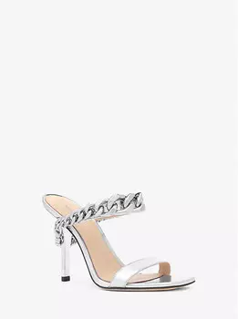 Босоножки из металлизированной кожи Bianca Michael Kors, серебряный