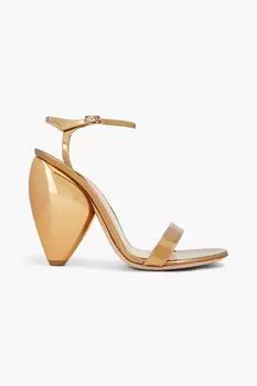 Босоножки из зеркальной кожи GIANVITO ROSSI, золотой