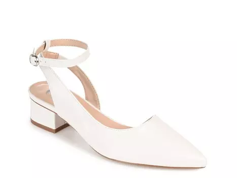 Босоножки Journee Collection Keefa на низком каблуке с ремешком, молочный