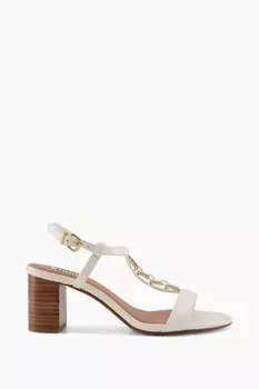 Босоножки Just Hardware на блочном каблуке Dune London, белый
