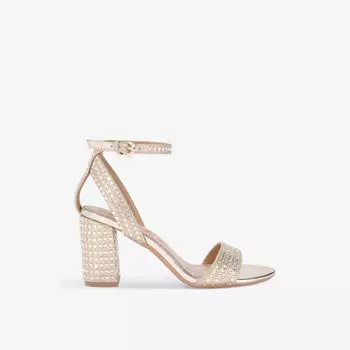 Босоножки Kianni на каблуке из искусственной кожи, украшенные драгоценными камнями Carvela, желтый