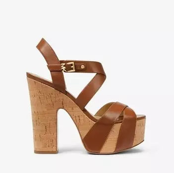 Босоножки кожаные на платформе Michael Michael Kors Suki, коричневый