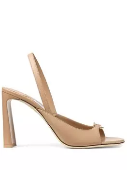Босоножки Lev 95 с ремешком на пятке Jimmy Choo, бежевый