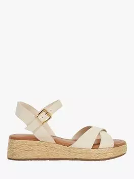 Босоножки littleton из кожи широкой посадки на танкетке с ремешками Dune, экрю