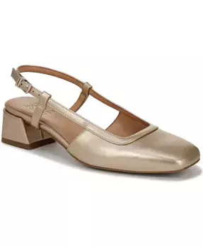 Босоножки-лодочки на квадратном каблуке с ремешком на пятке из кожи Naturalizer, желтый