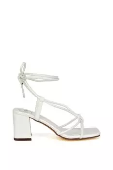 Босоножки Mackenzie на блочном каблуке с квадратным носком и шнуровкой XY London, белый