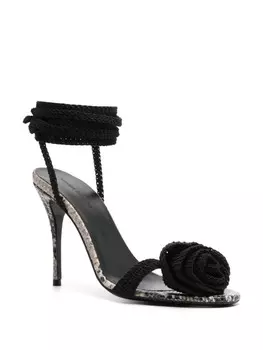 Босоножки Magda Butrym 115 мм с цветочной аппликацией, серый