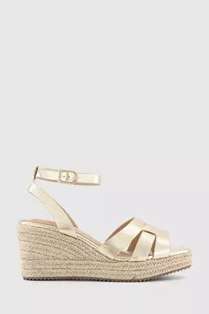 Босоножки Marta на танкетке с эспадрильями Office, серебряный