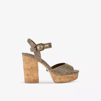 Босоножки mayfair на платформе с узором «гусиные лапки» Kurt Geiger London, бежевый