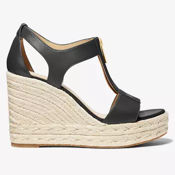 Босоножки Michael Michael Kors Berkley Leather Wedge, черный/светло-коричневый