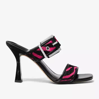 Босоножки Michael Michael Kors Colby Zebra Print Calf Hair, черный/розовый
