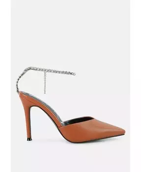 босоножки-мюли Joyce на шпильке с декором из страз London Rag, коричневый