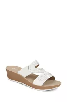 Босоножки-Мюли на низкой танкетке Pavers, белый