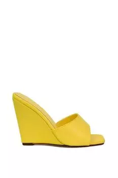 Босоножки-мюли 'Otis' на танкетке без шнуровки на высоком каблуке XY London, желтый