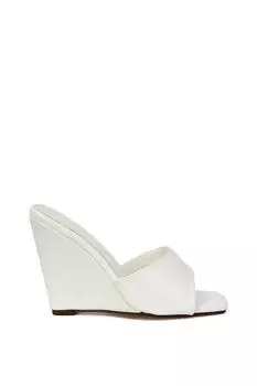 Босоножки-мюли 'Otis' на танкетке без шнуровки на высоком каблуке XY London, белый