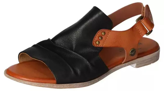 Босоножки Mustang Shoes с ремешками, летние туфли, босоножки, каблук-блок, с застежкой-липучкой, коричневый