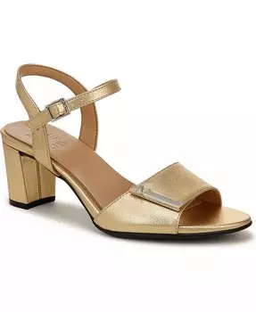 Босоножки на блочном каблуке с ремешком на щиколотке Bristol-Ornament Naturalizer, золото