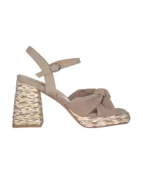 Босоножки на блочном каблуке с завязками Alma En Pena, коричневый