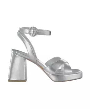 Босоножки на блочном каблуке со скрещенными ремешками Alma En Pena, серый