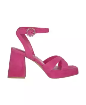 Босоножки на блочном каблуке со скрещенными ремешками Alma En Pena, розовый