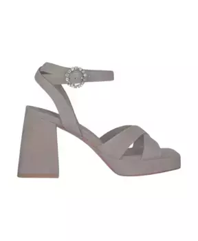 Босоножки на блочном каблуке со скрещенными ремешками Alma En Pena, серый