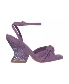 Босоножки на изогнутом каблуке со стразами Alma En Pena, фиолетовый