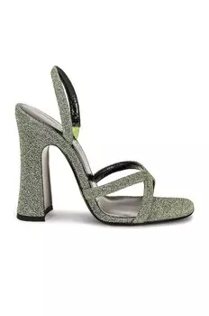 Босоножки на каблуке Arancha 110 Saint Laurent, цвет Crystal Jade Green