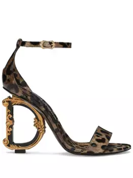 Босоножки на каблуке Baroque DG DOLCE & GABBANA, коричневый