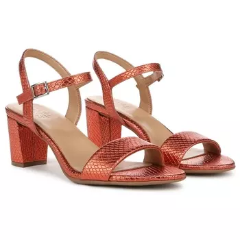 Босоножки на каблуке Bristol Naturalizer, оранжевый металлический змеиный принт из искусственной кожи