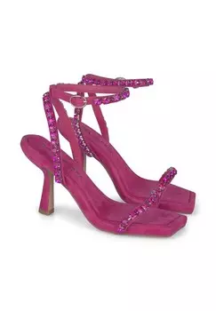Босоножки на каблуке CON TIRAS PEDRERA Alma en Pena, неон фуксия