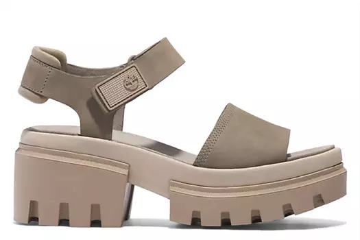 Босоножки на каблуке Everleigh с двумя ремешками Timberland, коричневый