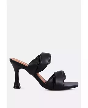 Босоножки на каблуке Glam Girl с витыми ремешками London Rag, черный