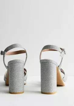 Босоножки на каблуке Glitter 2 Part Block New Look, серый