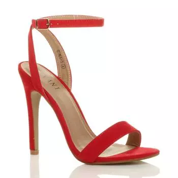 Босоножки на каблуке из искусственной замши на высоком каблуке с ремешком на щиколотке Barely There AJVANI, красный