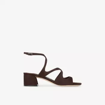 Босоножки на каблуке Jimmy Choo Азилия замшевые, коричневый