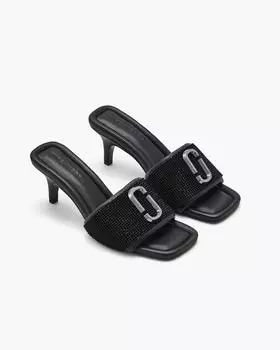 Босоножки на каблуке Marc Jacobs со стразами, цвет Black/Black Crystal