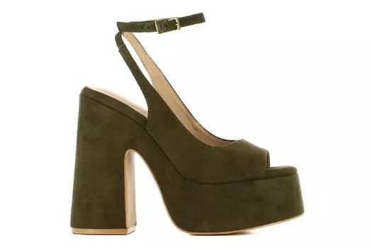 Босоножки на каблуке Palm Springs Yuu Jou, хаки