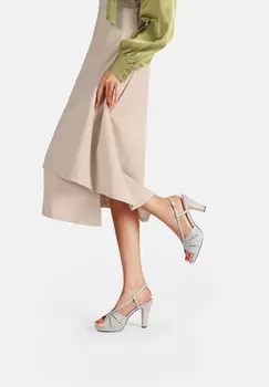 Босоножки на каблуке Queen Helena, посеребренный