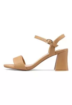 Босоножки на каблуке Queen Helena, светло-коричневый