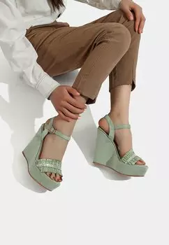 Босоножки на каблуке Queen Helena, зеленый
