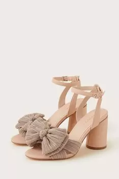 Босоножки на каблуке с бантом Monsoon, белый