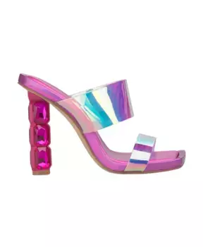 Босоножки на каблуке с кристаллами Alma En Pena, розовый