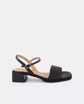 Босоножки на каблуке с плетеным верхом Latouche, черный