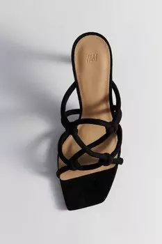 Босоножки на каблуке с ремешками H&M, черный