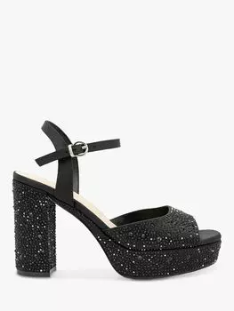 Босоножки на каблуке с украшением Paradox London Laney Diamante, черные