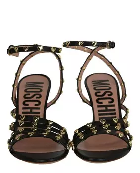 Босоножки на каблуке с заклепками Moschino, черный