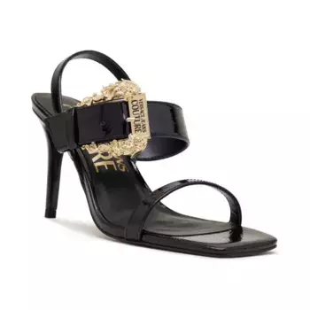 Босоножки на каблуке-шпильке Versace, черный